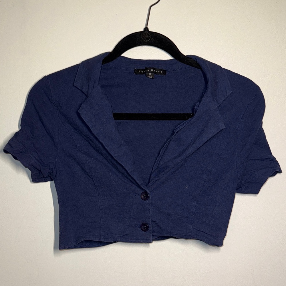 Dark Blue Mini Crop Top